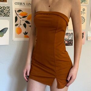 Strapless Brown Dress